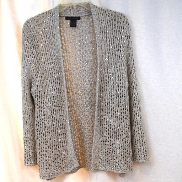 Grace Elements  - knitted Gray & Silver cardigan women's size XL - Picture 1 of 4